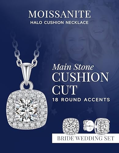 Miniatura 3 de MomentWish Collar para mujer, regalos de cumpleaños para mujeres, regalos de aniversario de boda, joyería de moissanita de 1 quilate, colgante de