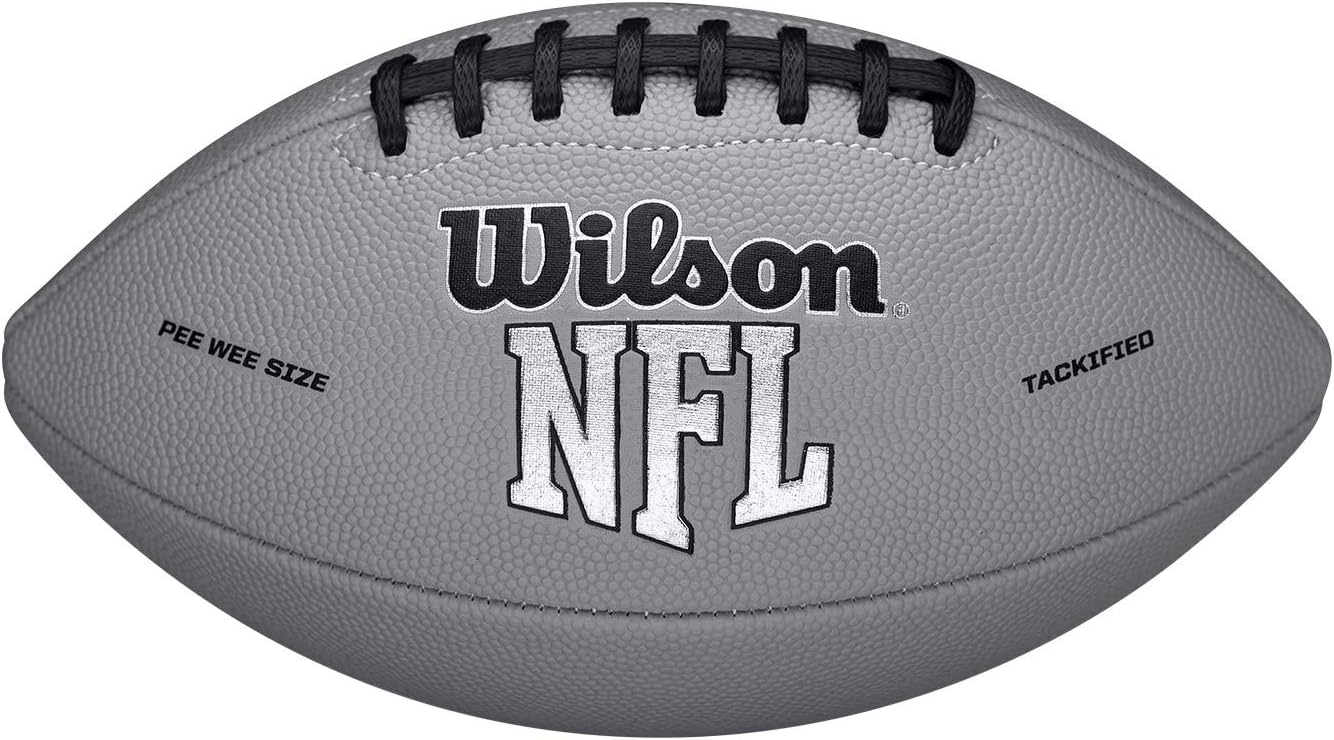 WILSON NFL MVP Peewee Football - Gray Version, Peewee (Age 6-9)