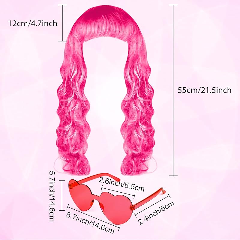 Bouiexye 24 db színes hosszú göndör paróka neon party jelmez cosplay
