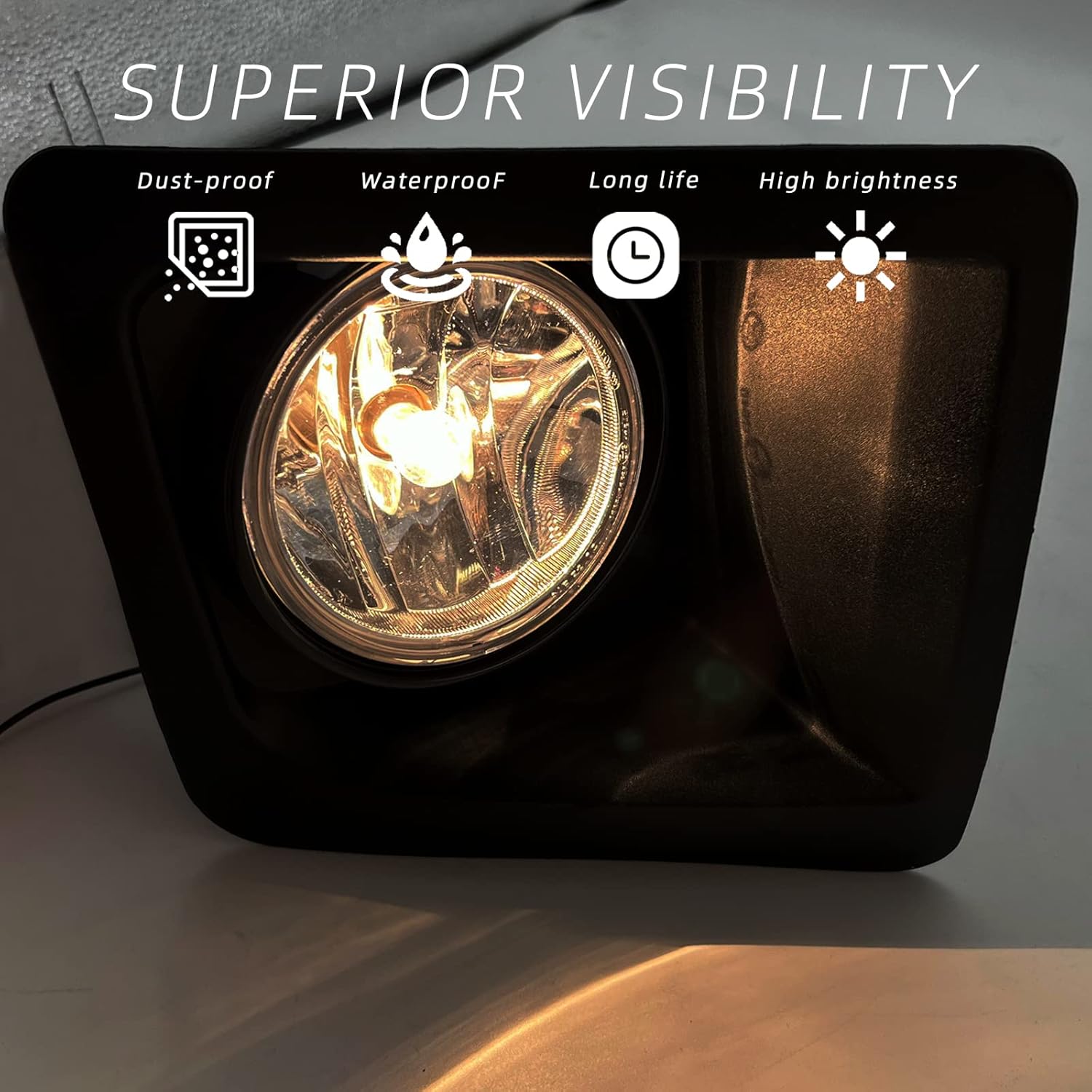 Fog Lights Assembly Compatible With 2014 2015 GMC Sierra 1500 Front Bumper Driving Fog Lamp