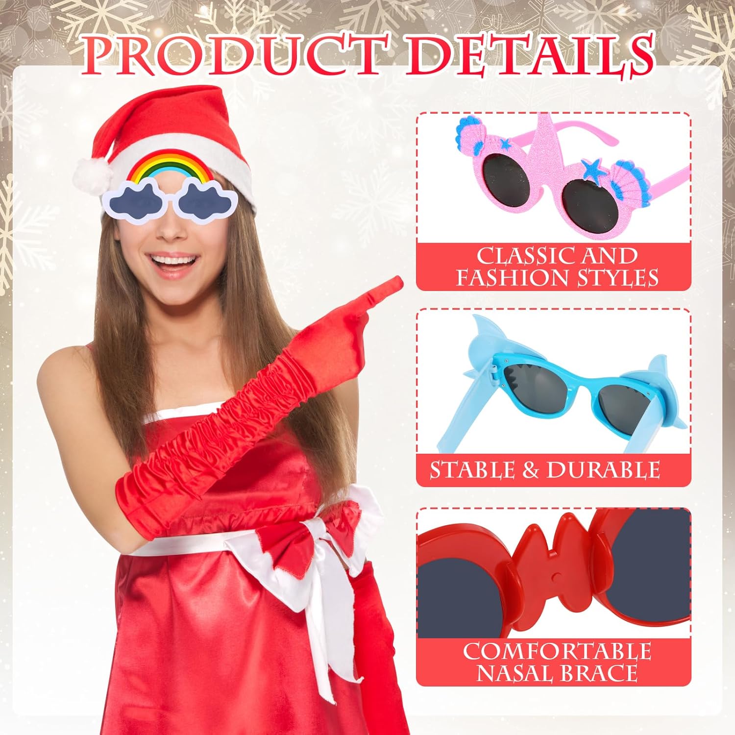 24PCS Funny Party Sunglasses, Crazy Photo Booth Props, Fun Novelty Glasses, Cool Shpaed Party Sunglasses, Cute Eyewear, Sunglasses Masks, Funny Photo Booth Props Glasses for Adults, Teens - Image 4