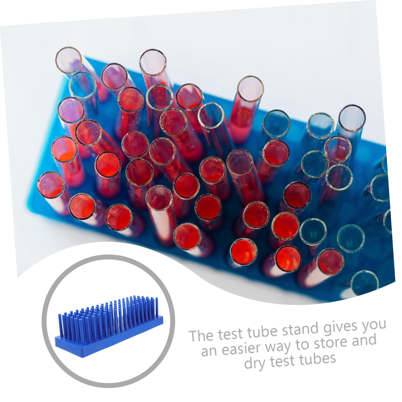 3 Pezzi Portaprovette stendino da laboratorio stendino verticale rack per fiale per provette rack di stoccaggio del tubo di prova supporto per asciugatura del tubo plastica Blue