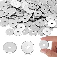 Vista 7 de 100 Piezas Arandelas de Guardabarros de Zinc 1/4" X 2" de Grosor Arandelas de Guardabarros para Madera y Ambiente Húmedo