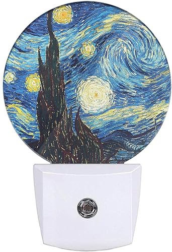 EKOBLA Luz nocturna LED Van Gogh noche estrellada, luces nocturnas enchufables a la pared, 0.5 W, apto para dormir, para hombres, mujeres, niños y