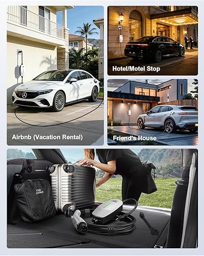 Miniatura 7 de Cargador EV Nivel 1 y 2, Cargador Portátil para Vehículo Eléctrico con Cable de 25 Pies, Estación de Carga EV para el Hogar para Autos Eléctricos