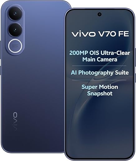 vivo V70 FE 5G (Monsoon Blue, 8GB RAM, 256GB Storage) with No Cost EMI/Additional Exchange Offers