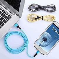 Vista 7 de Cable USB C 3A de carga rápida de 6 pies, paquete de 3 cables de nailon tipo C para Samsung Galaxy S24 S23 S22 S21 S20 S10 A11 A12 A13 A14 A15 A20