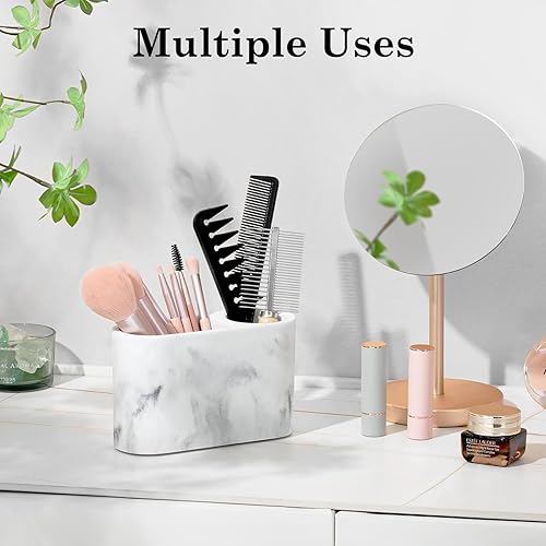 Vista 67 de Luxspire Soporte para cepillos de dientes, 3 ranuras, soporte eléctrico para cepillos de dientes y pasta de dientes, almacenamiento de resina