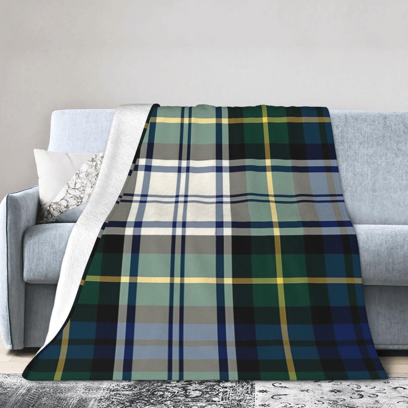 ERTDFXCV Clan Gordon Dress Tartan Blanket 60"x50"
