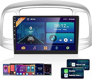 2+32G Android Car Stereo for Hyundai Accent 2006-2011 with Apple Carplay Android Auto Mirror Link Change Theme 9 inch Touchscreen FM RDS HiFi Bluetooth WiFi GPS+Camera & MIC