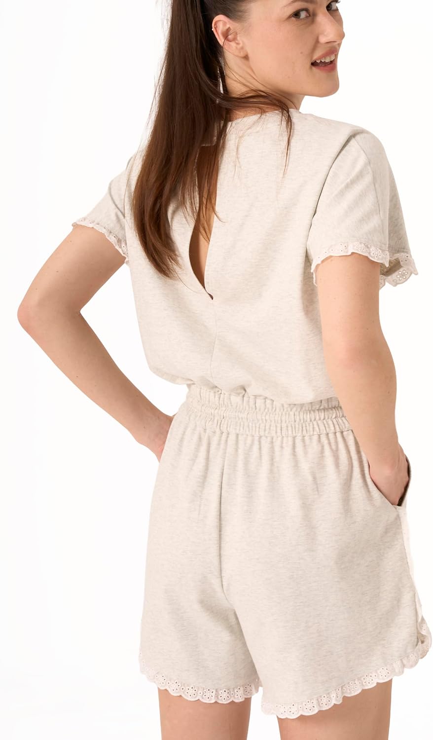 Euphoria Bliss Womens Rompers Shorts Summer Casual One Piece Overalls Lace Trim Playsuit Beach Vacation