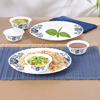 Larah by Borosil Leona Silk Series Opalware Dinner Set | 6 Pieces for Family of 2 | Microwave & Dishwasher Safe | Bone-Ash... Price In India