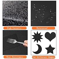 Vista 4 de Parche de reparación de cuero negro de 17.3 x 117 pulgadas, kit de reparación de cuero autoadhesivo para sofá, asiento de automóvil, muebles, silla