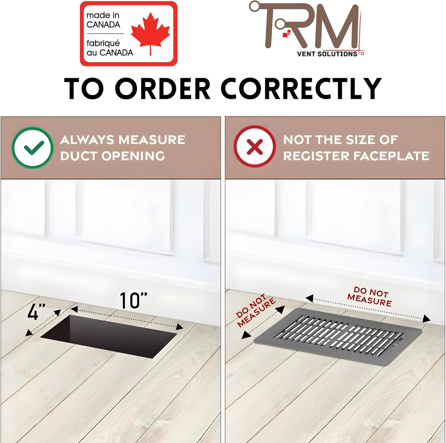 4x10 Black Heavy-Duty Metal Floor Register Vent Cover