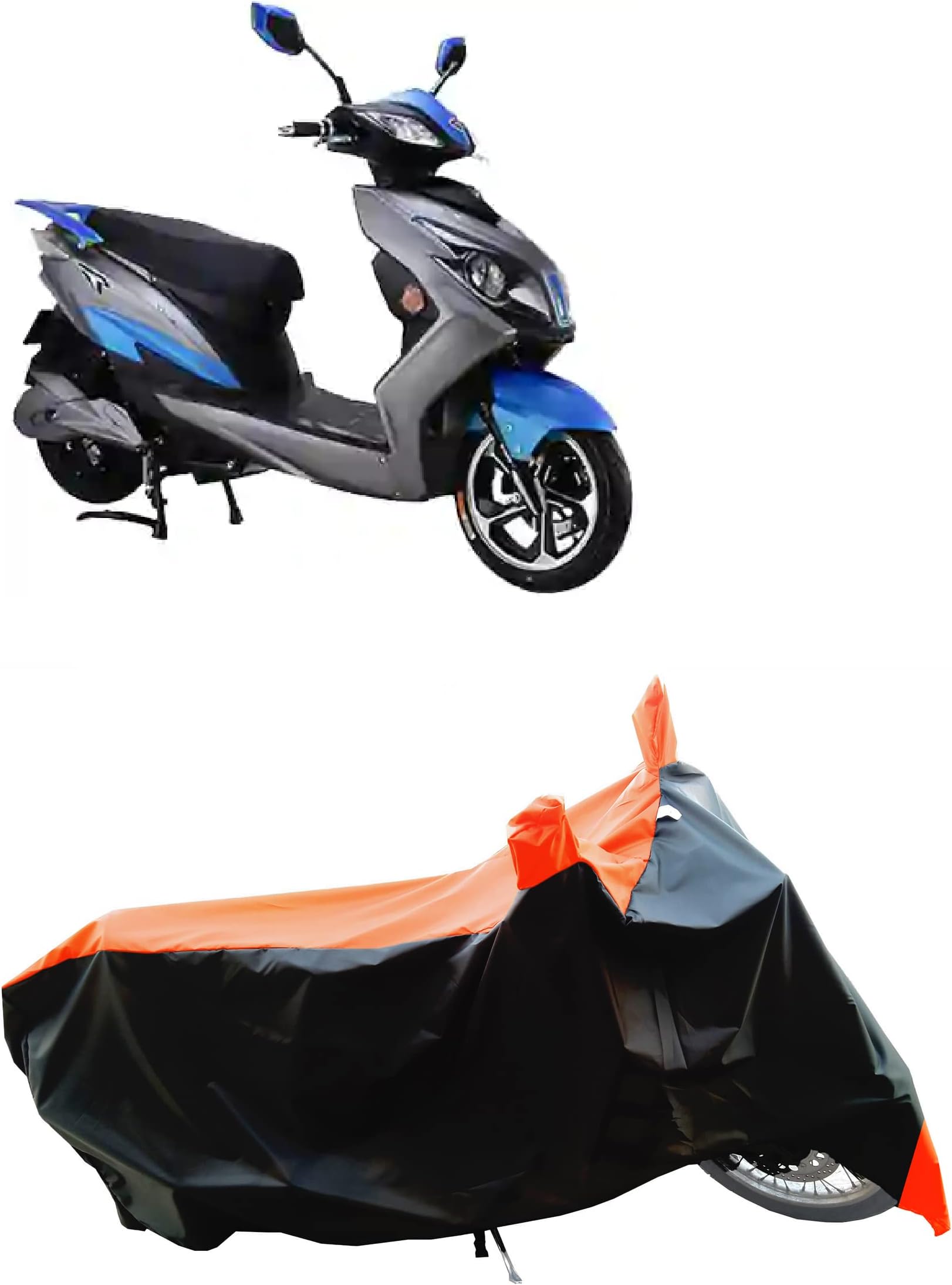 Coxtor Bike Body Cover for Ujaas EGo T3 BS6 UV Protection & Water Resistance 190 T Fabric (Orange Patta)