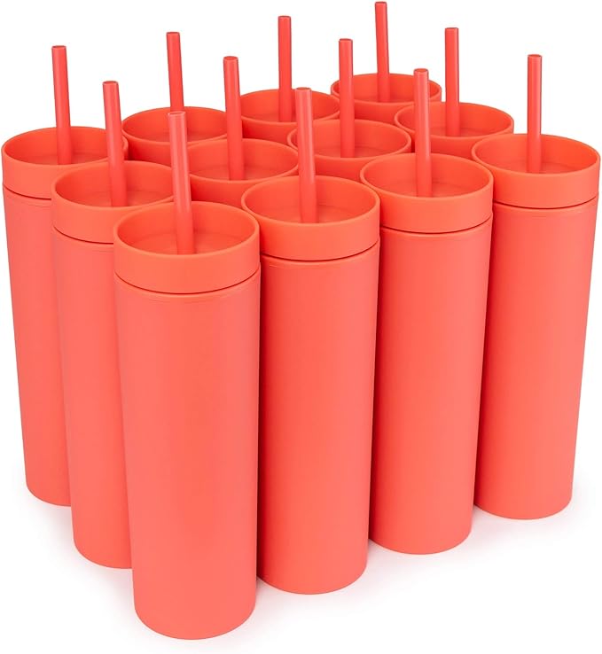 STRATA CUPS Skinny Tumblers (12 pack) 16oz Tumbler Matte