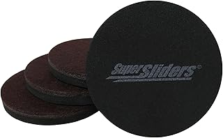 3 1/2" Round Reusable Furniture Sliders for Hardwood Floors Easily Move Medium to Large Sized Items Across Hardwood Flooring, 4 Pack Brown