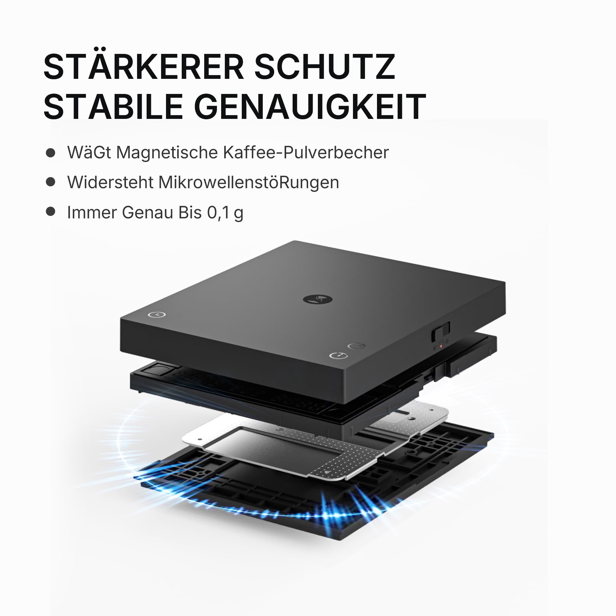 TIMEMORE Black Mirror Basic 3 Kaffeewaage Für Pour-Over & Espresso, Mit Timer, 2kg/0,1g Hochpräzise Digitale Waage Mit 3 Brühmodi & Verhältnisfunktion,1600mAh Akku, USB-C, Schwarz