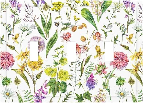 Miniatura 142 de Cubiertas de Interruptor de Luz de 1 Pandilla Bosques Animales Flores Hierba Árboles Placa de Pared Decorativa Interruptor Eléctrico para Decoración