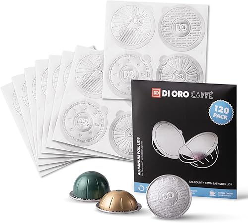 di Oro Caffè - Tapas reutilizables para cápsulas de café compatibles con máquinas Nespresso VertuoLine para reutilizar cápsulas de café Vertuo –