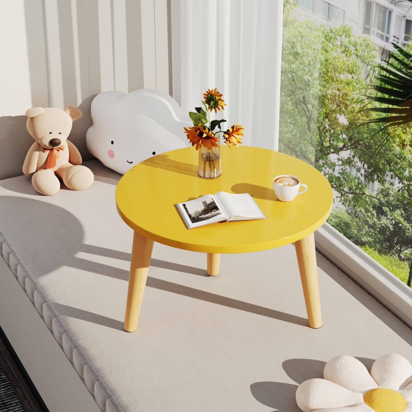 Amazon｜ラウンドサイドテーブル、リビングルーム、ベッドルーム  