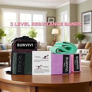 Resistance Bands for Working Out, Fabric Loop Exercise Bands for Legs and Butt, Workout Bands Set for Women and Men, 3 Booty Bands for Yoga, Pilates and Fitness