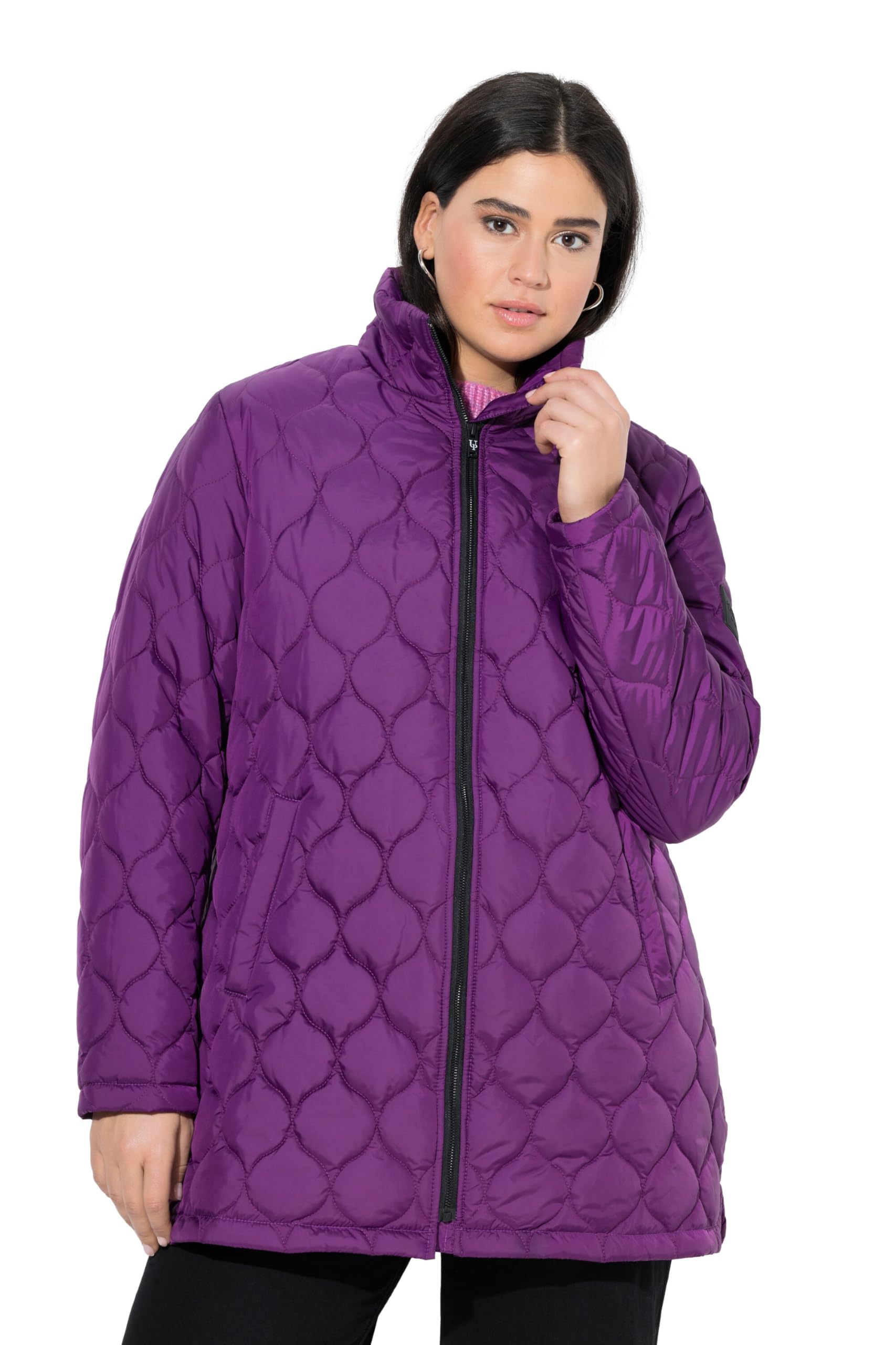 Ulla Popken Damen große Größen Übergrößen Plus Size HYPRAR Steppjacke, wasserabweisend, Stehkragen 833042