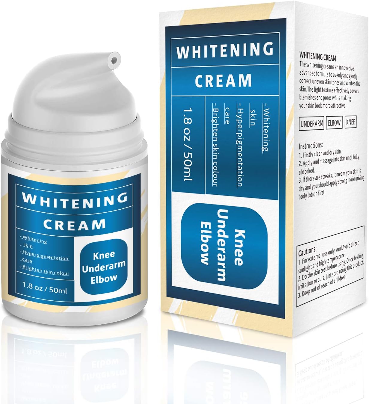 Underarm Brightening Cream, Knee Skin Body Moisturizing Care Cream, 1.8oz; YXS