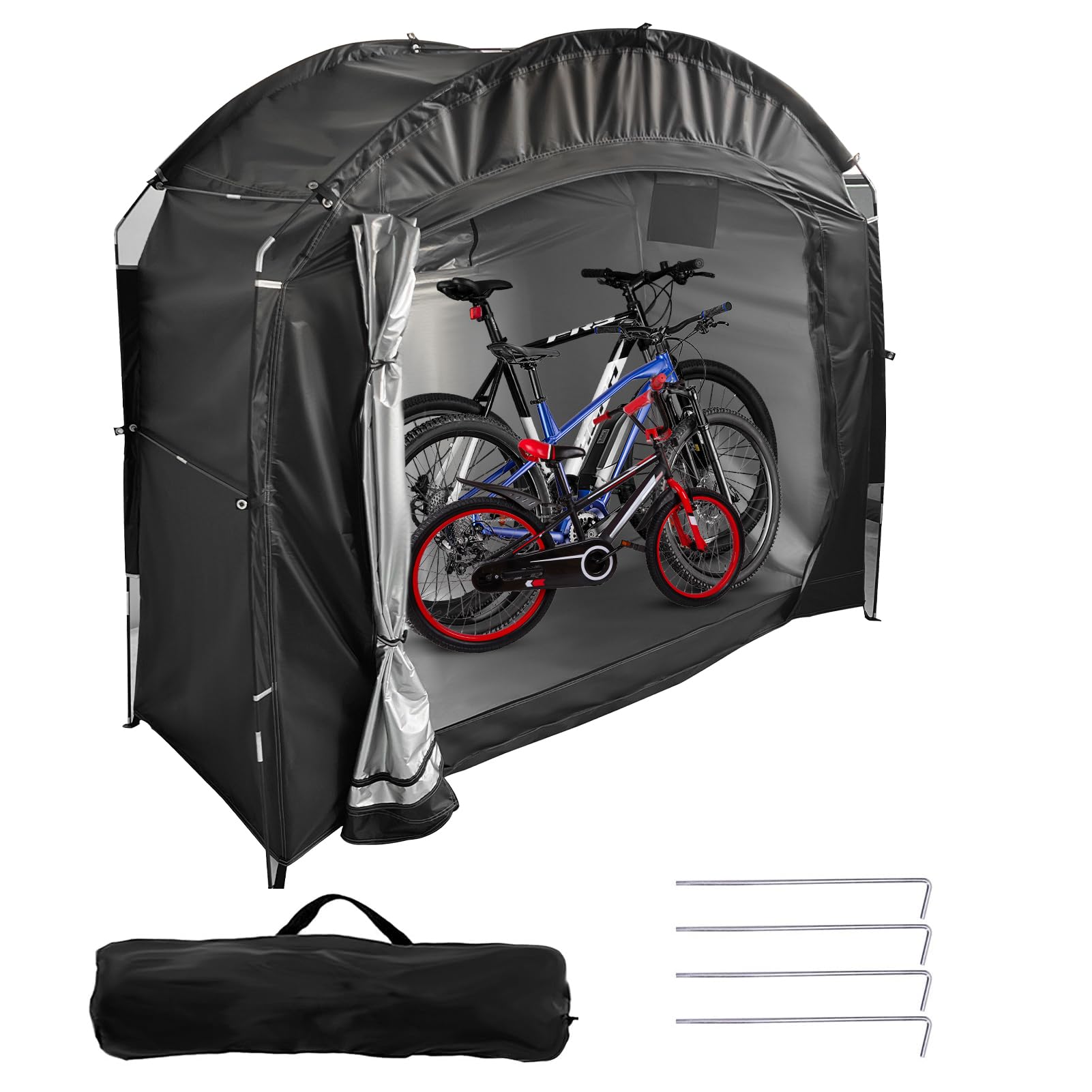 Tienda para Bicicleta Impermeable, Tienda Portátil para Acampar, Tienda Lateral para Bicicleta, Tienda de Jardín para Motos y Bicicletas, Equipo de Jardín, Negro Puro
