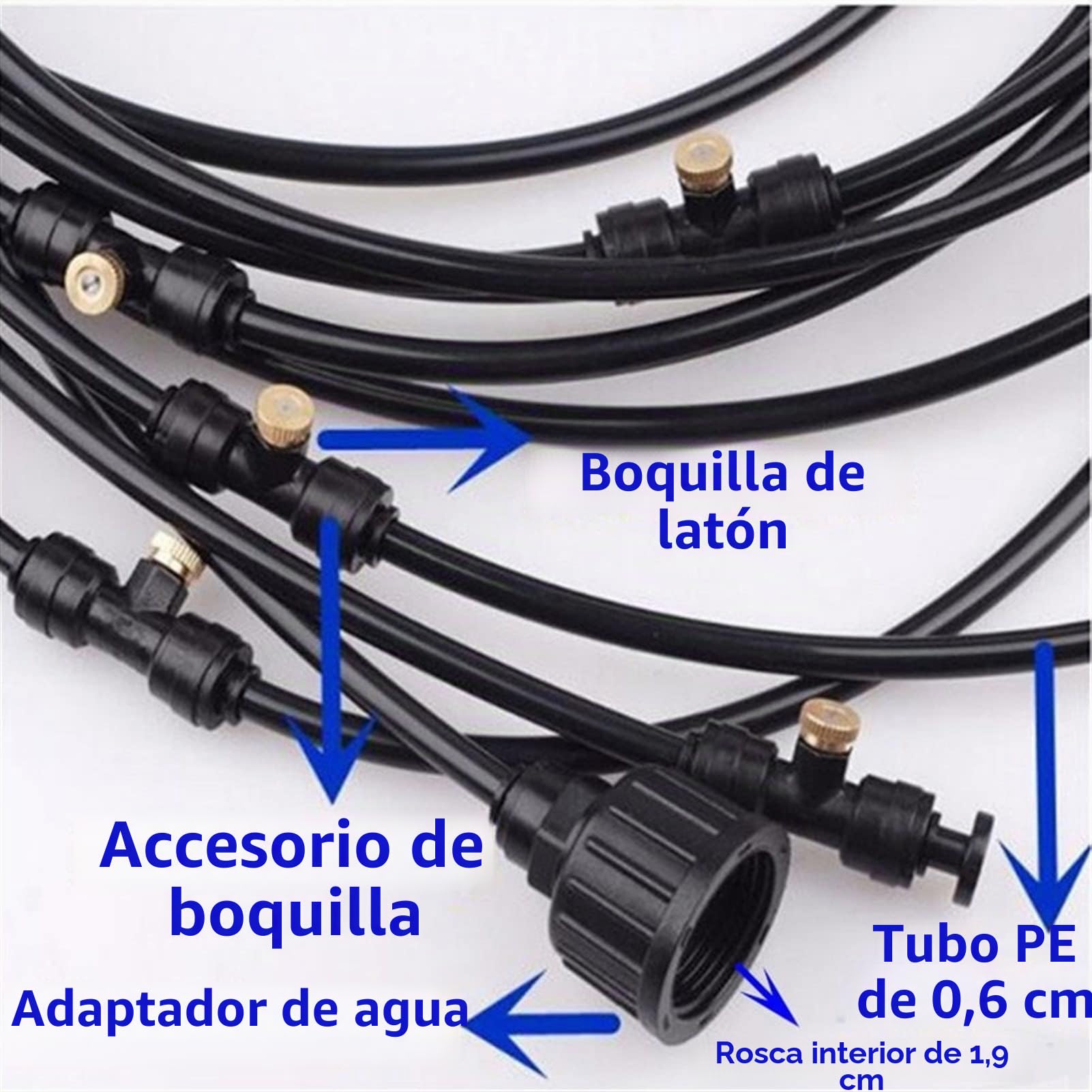 Kit de Sisteme de Enfriamiento por Nebulización con filtro & Cronómetro, Sisteme de Nebulizacion para Exteriores con Bomba silenciosa de 24v