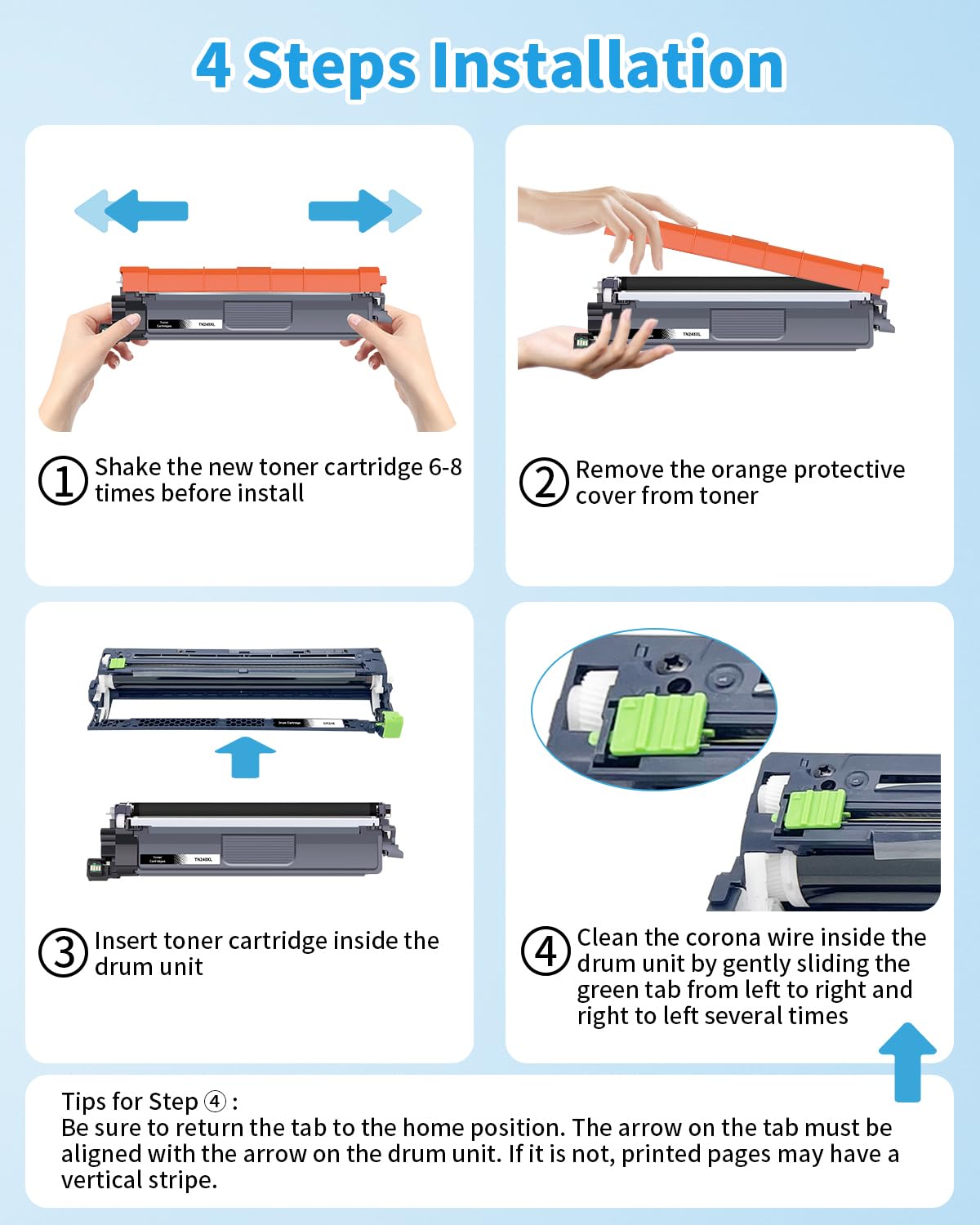 Yowell 3X TN2220 Toner und 1X DR2200 Trommel