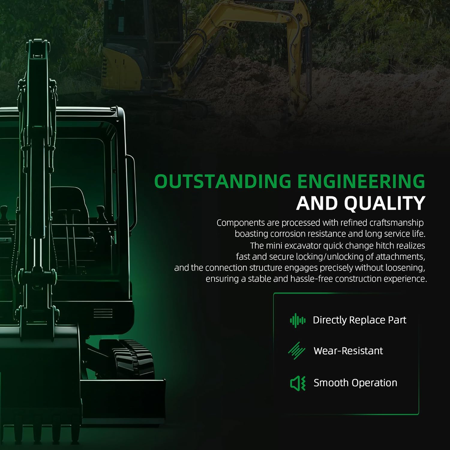 Mini Excavator Quick Change Hitch,Excavator Attachments Quick Hitch for Small Digger Quick Coupler,Fit Most of to 0.8-2 tons Mini Excavators - Image 3