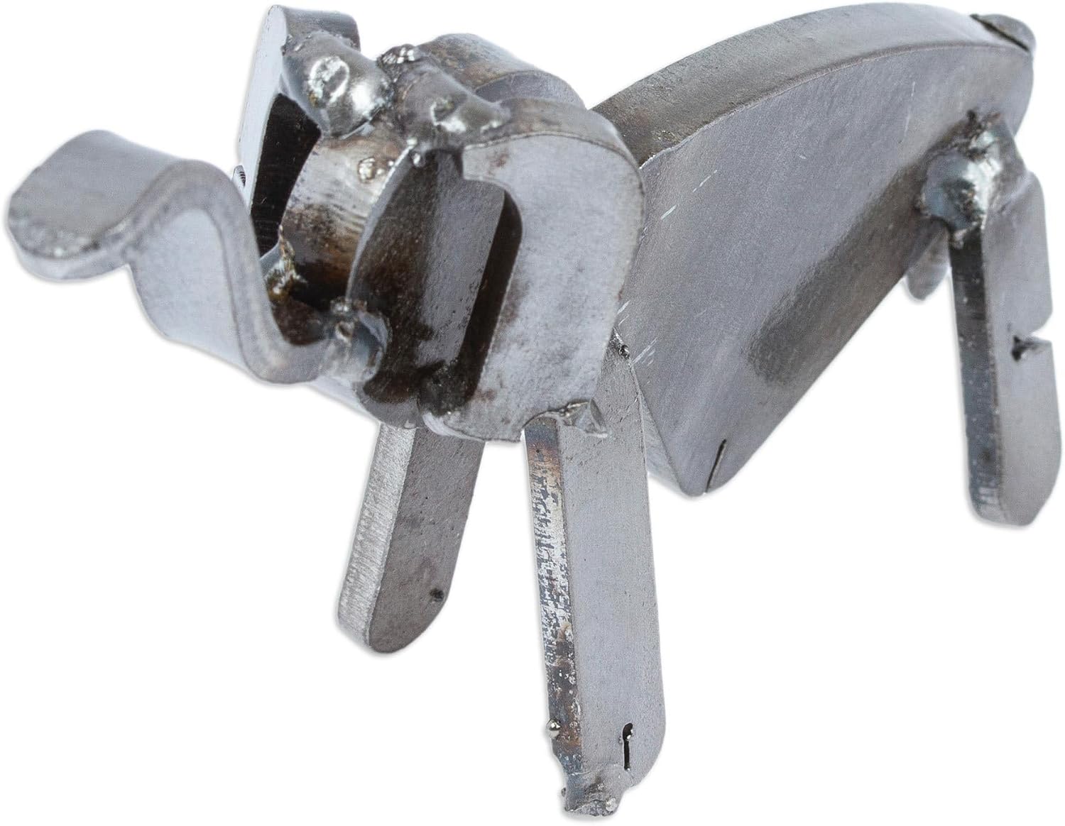 NOVICA Artisan Handmade Recycled Auto Parts Figurine Elephant Mexico Metallic Sculpture Eco Friendly Abstract Modern Rustic [2.4in H x 1in W x 4.3in D] ' Microelephant'
