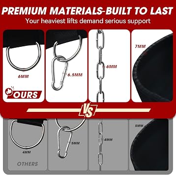 Dip Belt for Weightlifting, Weight Belt with Chain for Pullup, Weight Lifting Belt,Lifting Belt,Powerlifting Gym Belt for Pull Up, Squats, Powerlifting & Deadlift,Dip Belt,Capacity Up to 440 LBS,Waist Adjustable,Deadlifts & Added Weight Training