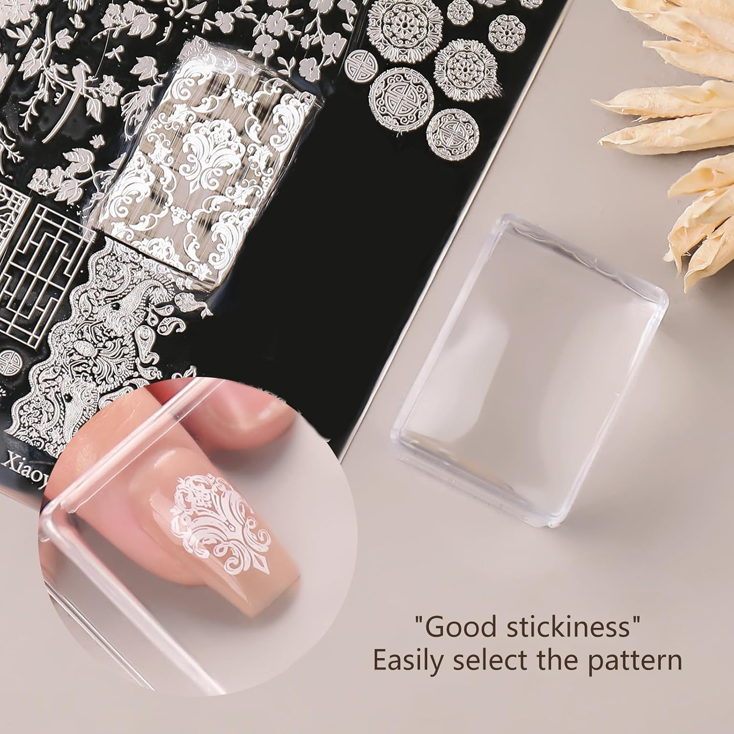 3pack Transparent Silicone Nails Art Stampers for Precise Pattern Transfer and Easy Alignment Clear Nails Art Stamping Tools