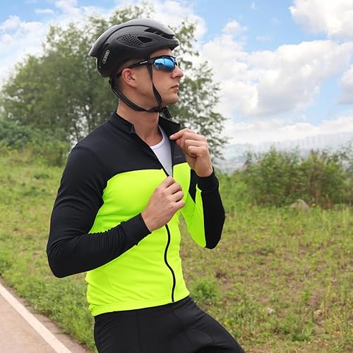 Miniatura 6 de Przewalski Chaqueta de ciclismo de invierno térmica de manga larga para hombre, con 3 bolsillos traseros