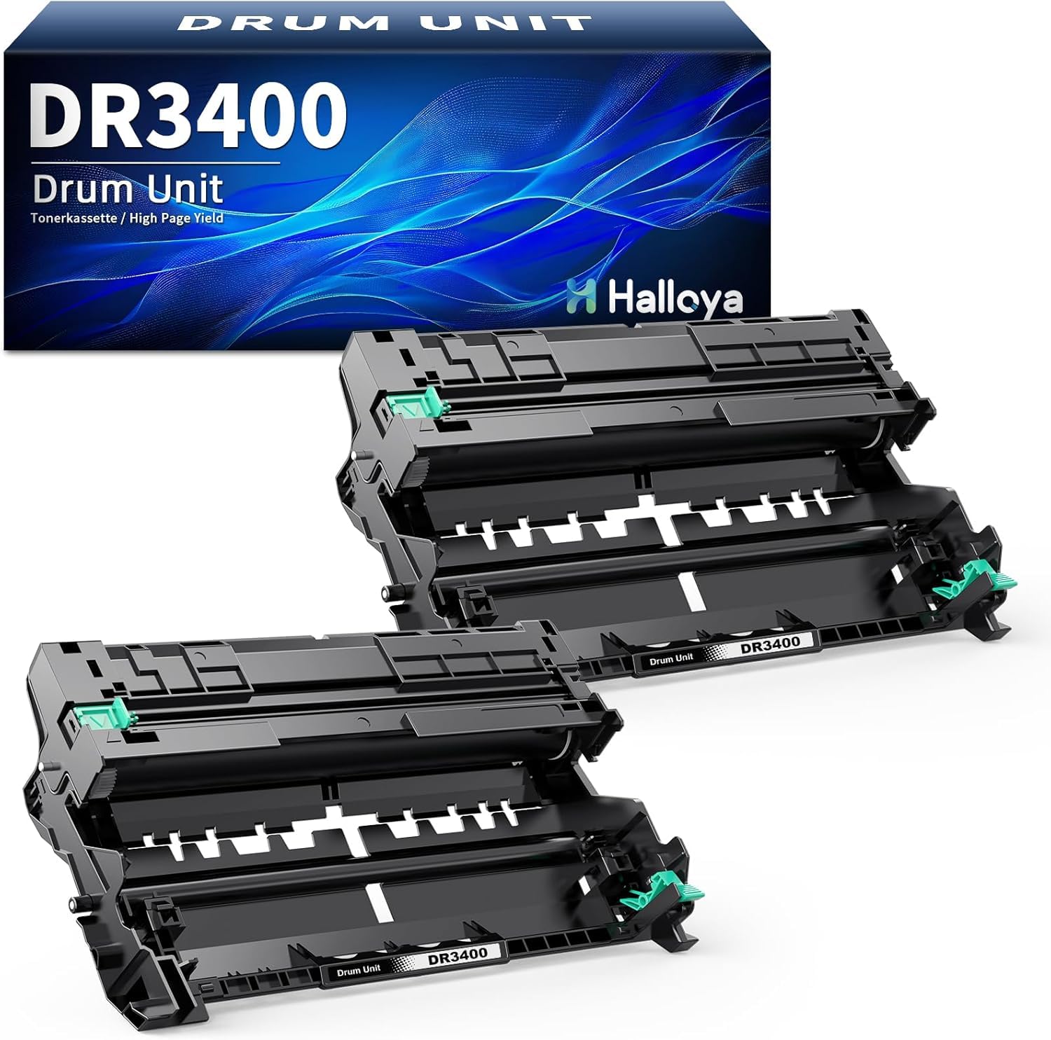 Halloya DR3400 Drum Unit Trommel Kompatibel für Brother Trommel DR 3400 Brother TN3480 TN-3480 TN3430 Toner für HL-L5100DN MFC-L5750DW MFC-L5700DW DCP-L5500DN (2-Pack)