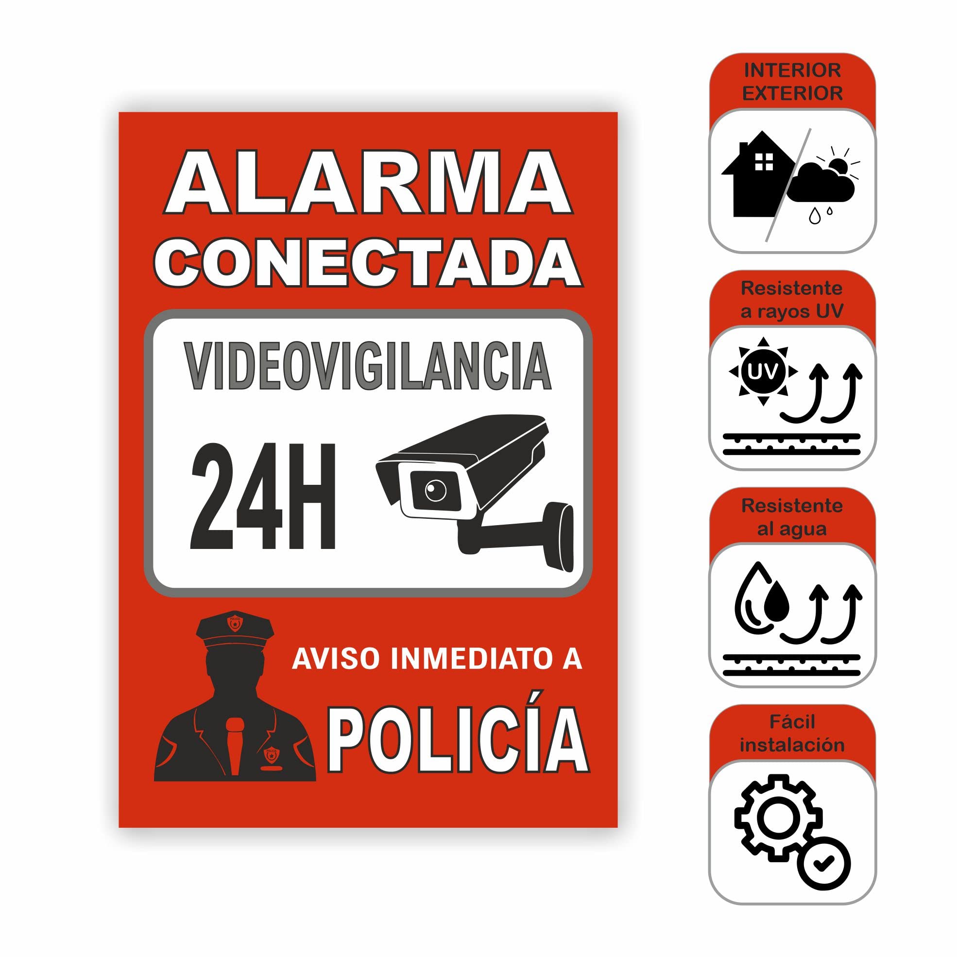 Cartel Videovigilancia - Placa Zona Videovigilada – Carteles Cáara