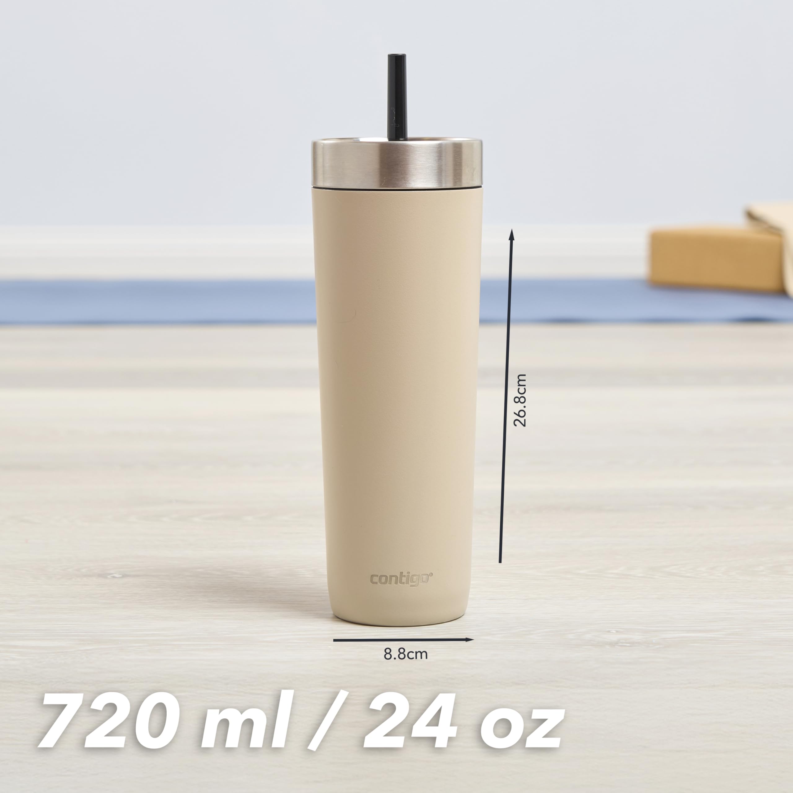 Contigo No-Spill Mug Isotherme avec Paille | Gobelet | Froid 14 h | 720 ml