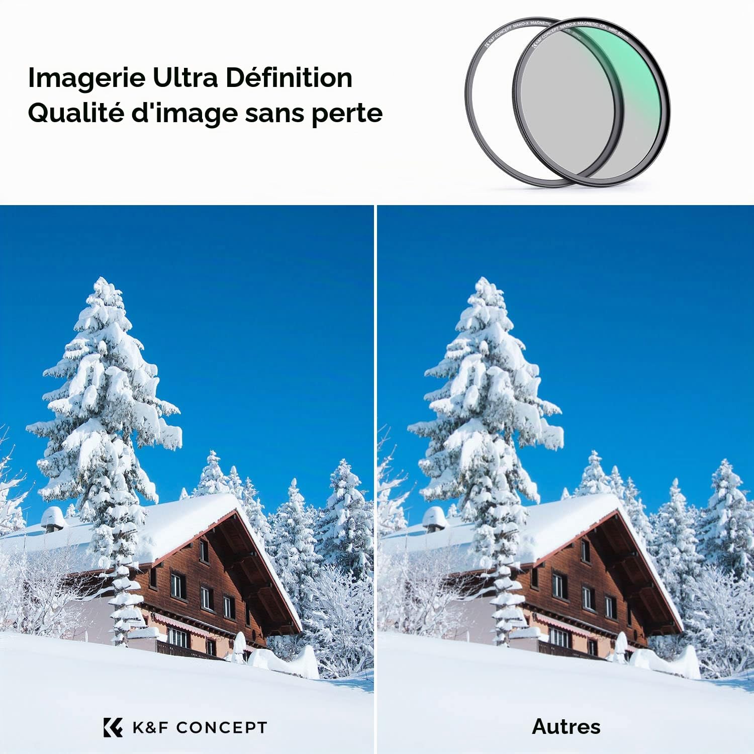 K&F CONCEPT Filtre Polarisant 77mm CPL Magnétique avec Bague Base | Installer Rapidement,Aimanté,HD,Nano-revêtement,Étanche,Résistant à l’huile et aux rayure,Cadre CNC Antidérapant,Nano-X,FG702