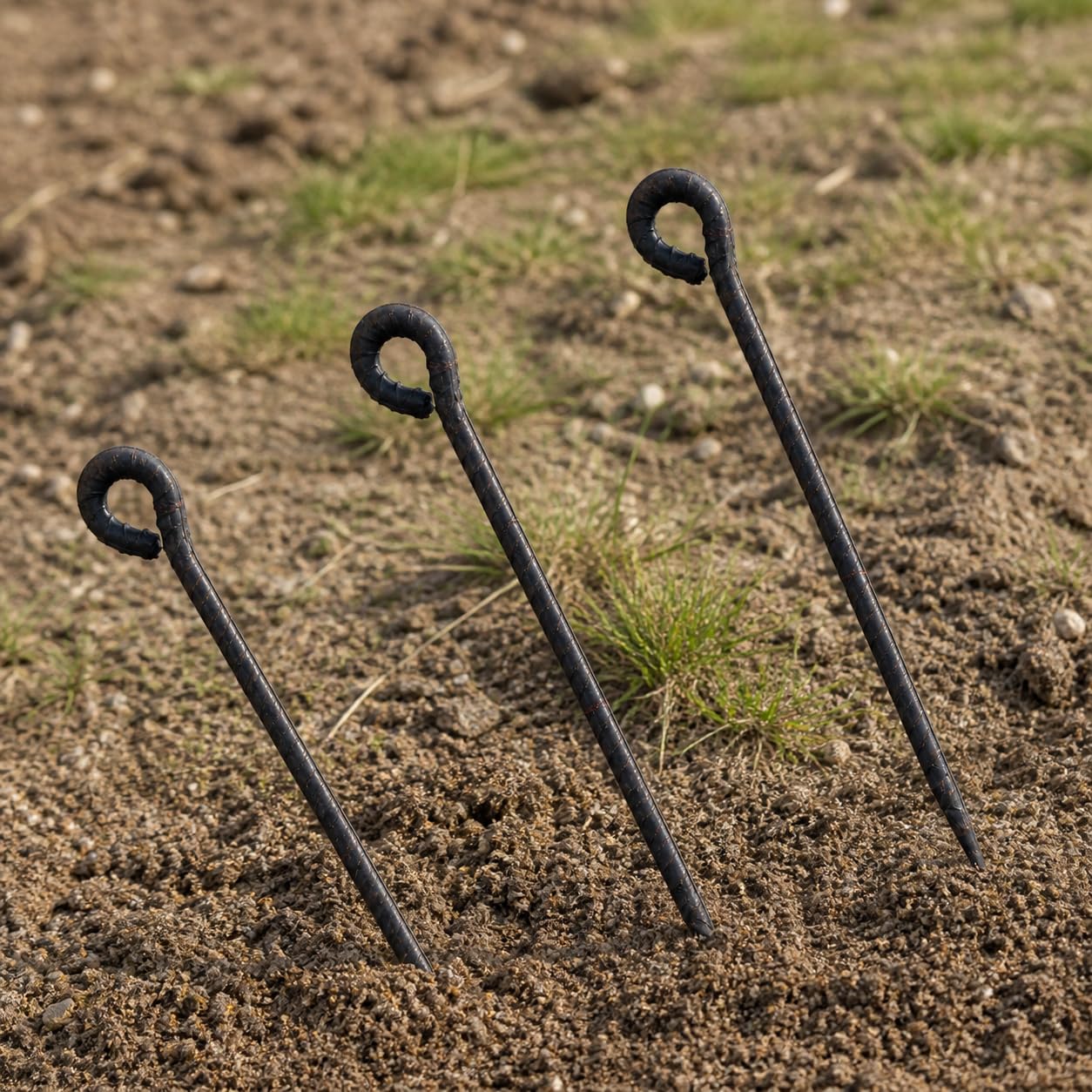 Piquet Tente Métallique Fileté, Construction en métal, Pieu Camping, Ancrage au Terrain, pour installateurs d'abris, Piquet en Acier fileté, 4 pièces, diamètre 12 mm, Longueur 500 mm, 500 mm