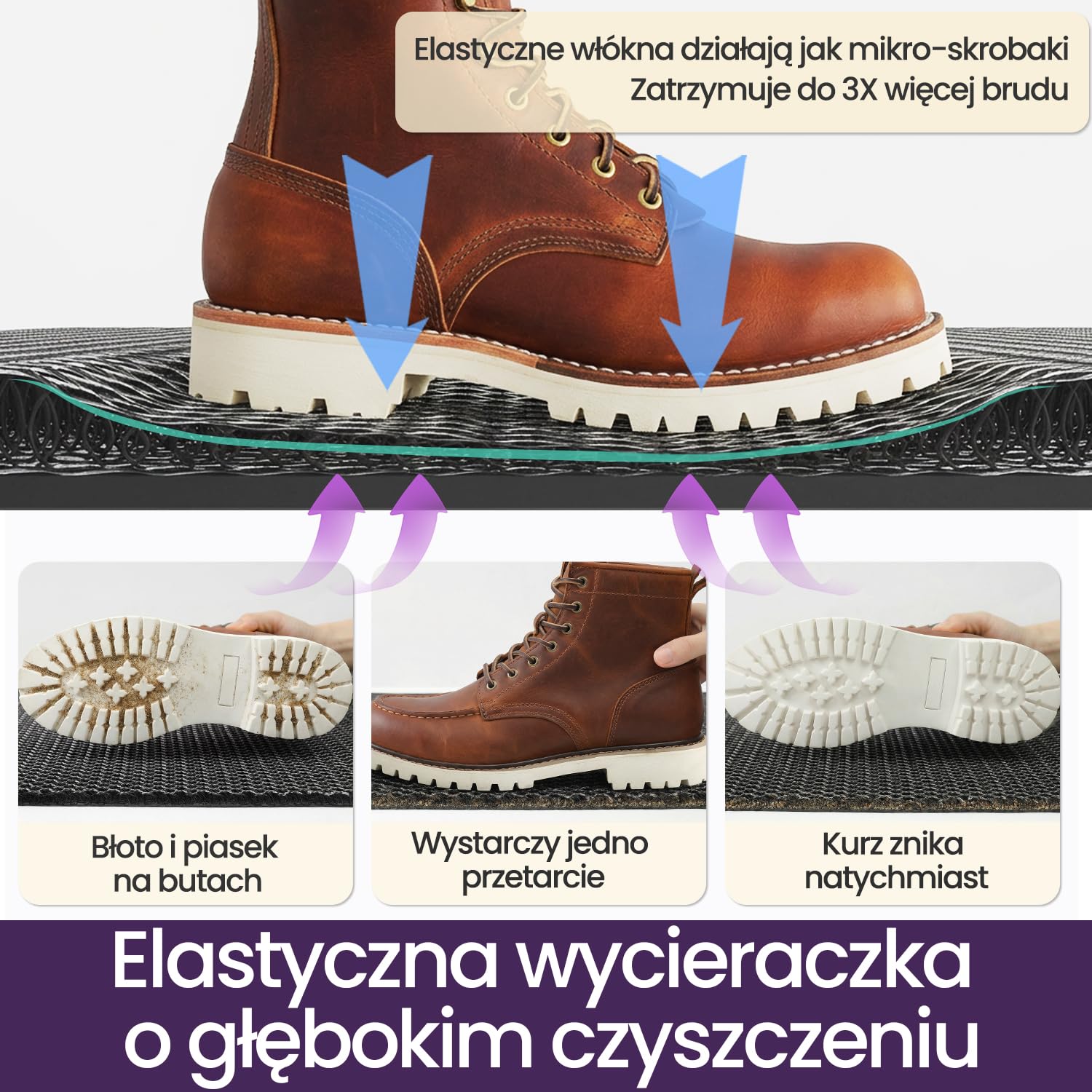 DEXI Wycieraczka pod drzwi wejściowe, 43 x 76 cm, antypoślizgowa mata na drzwi, antypoślizgowa, do użytku wewnątrz i na zewnątrz, nadaje się do prania, ciemnoszara | Odporny na kurz, odporny na zabrudzenia, niski profil, do drzwi, ogrodu i podwórza