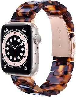 V.R.HOPE Resin Apple Watch Band for Women, Featherlight, Tortoiseshell