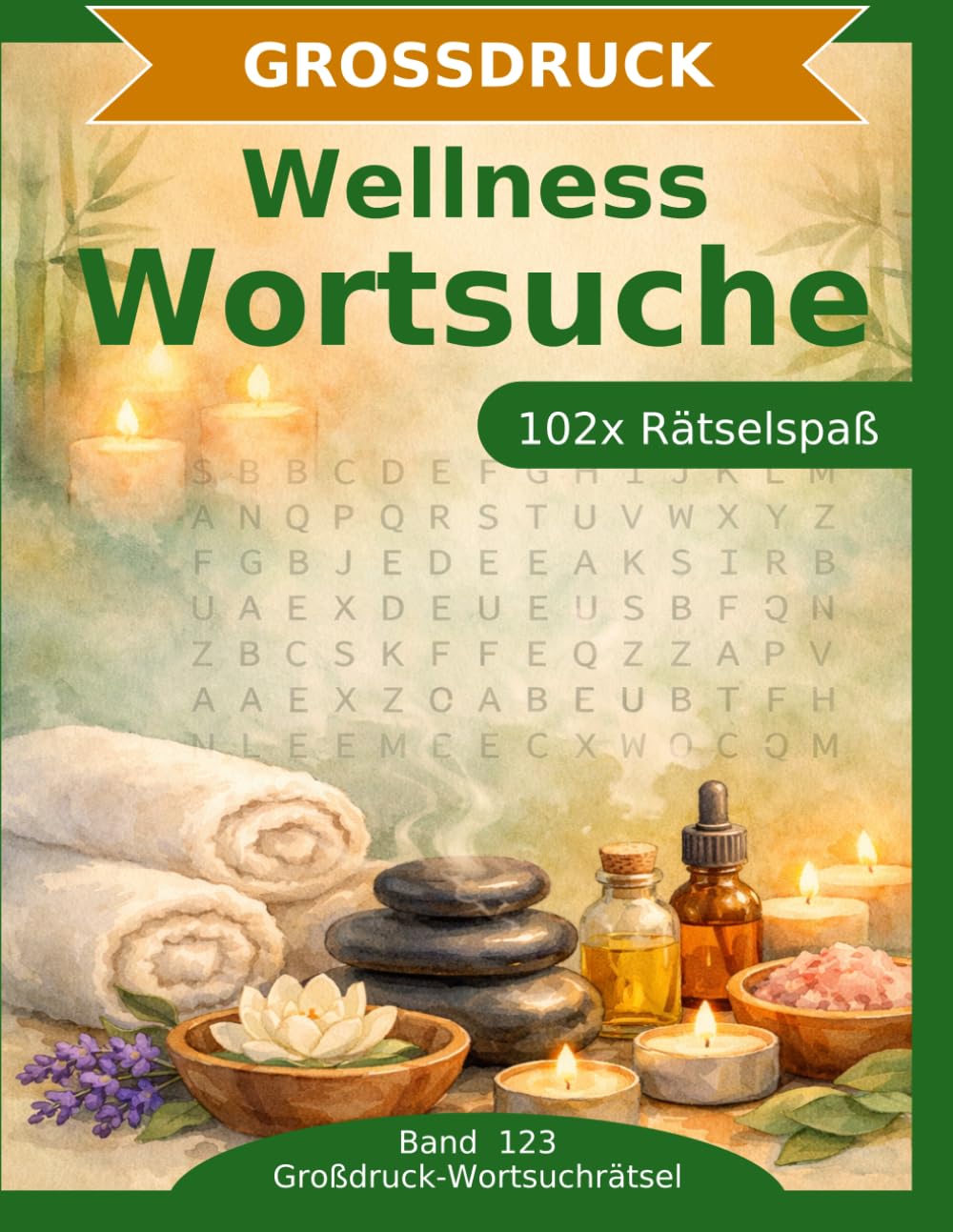 Wellness — Wortsuche in Großdruck: 102 Wortsuchrätsel mit extra großer Schrift | Geschenkidee für Oma & Opa