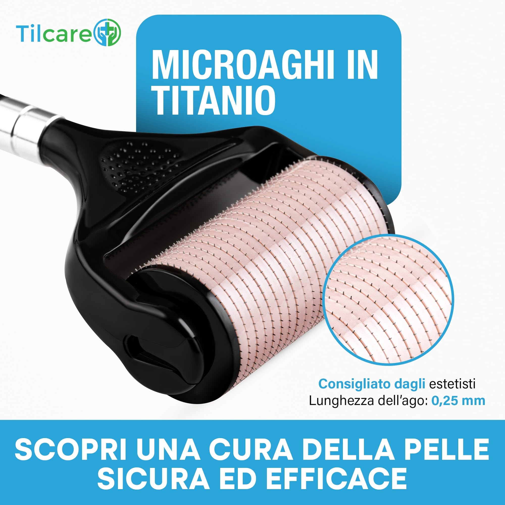 Dermaroller Ultra-Largo per il Viso – Kit di Microneedling per Uso Domestico, Rullo a Micro-Aghi da 0,25 mm per la Cura della Pelle, Superiore al Microneedling Pen/Derma Pen