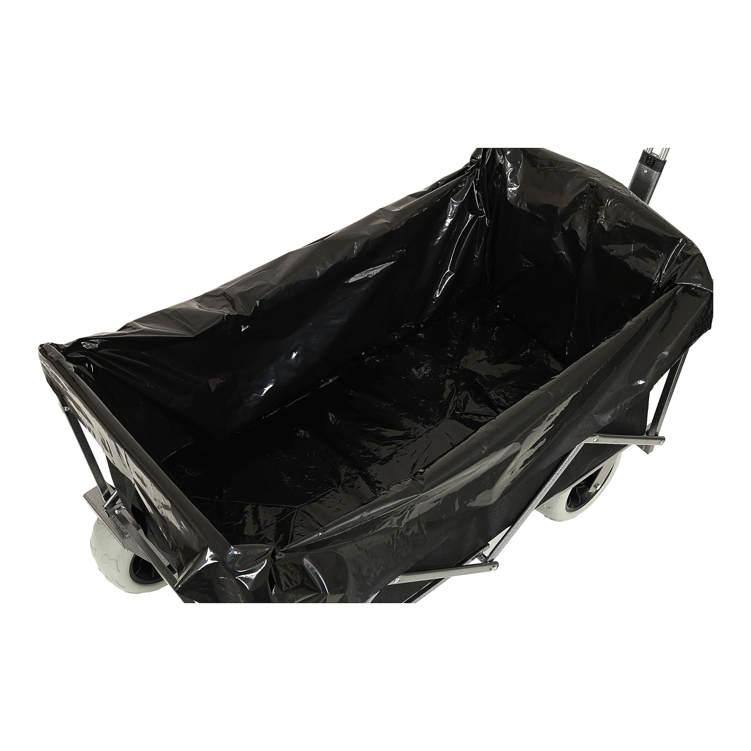 Carrello da spiaggia All-Terrain con capacità di 500 libbre, pesante e pieghevole, ruote pneumatiche da 9 pollici per sabbia, con borsa multifunzione e cintura, colore nero