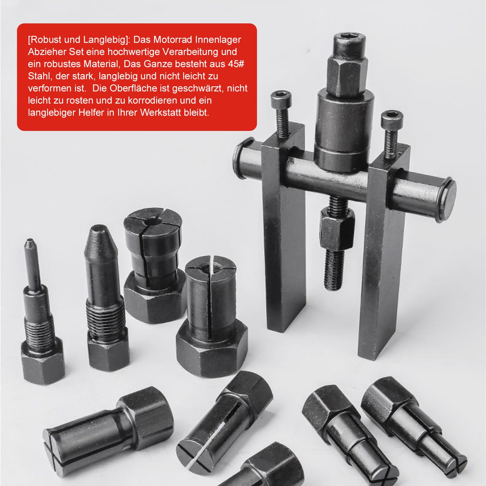 Set di 10 estrattori per cuscinetti interni per moto, 8 – 25 mm, attrezzi per la rimozione del cuscinetto della ruota, set di attrezzi per cuscinetti a sfera, estrattore cuscinetto ruota, estrattore