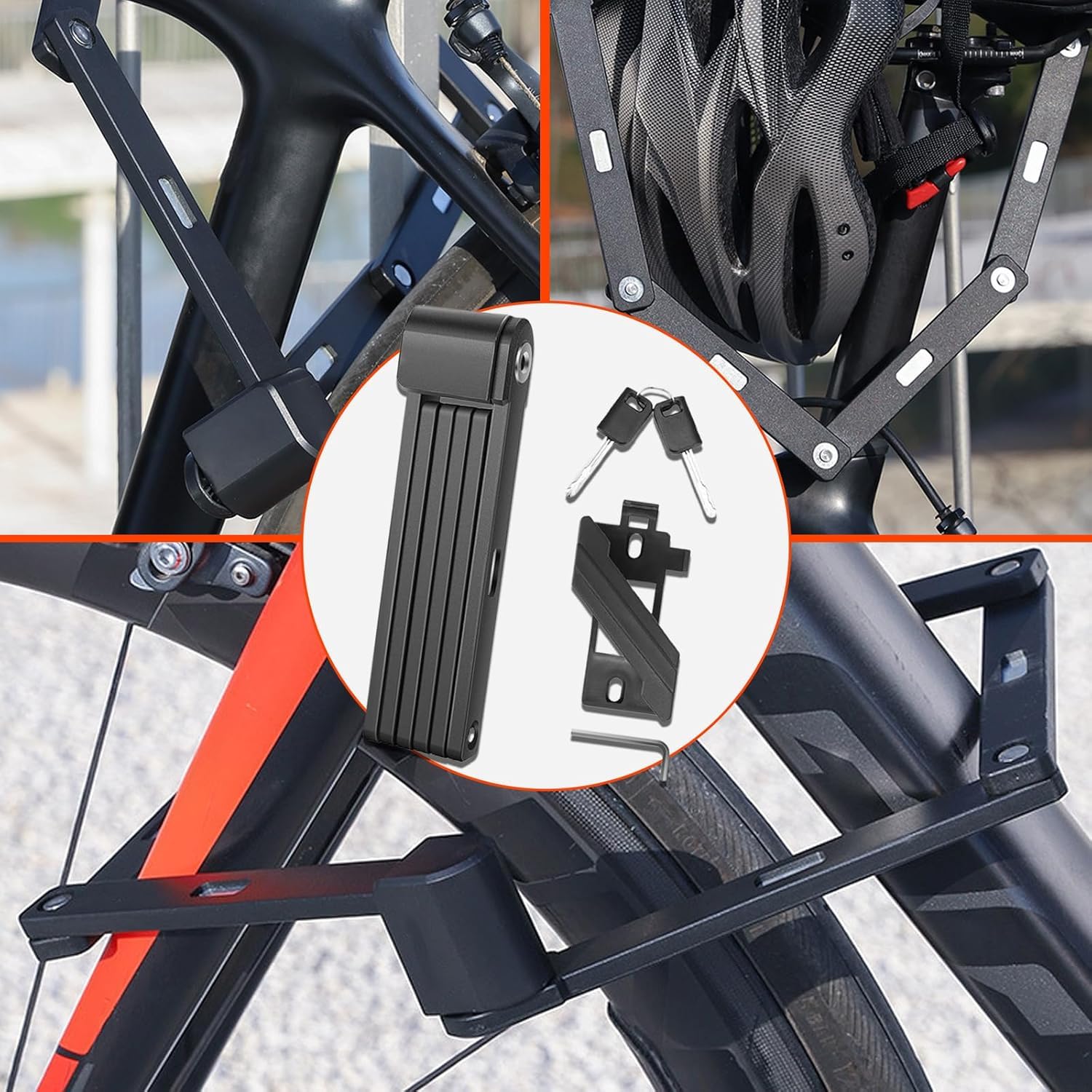 Lucchetto Bici Pieghevole per Cannondale Topstone Carbon Topstone Neo Topstone Neo Lefty Touring, Blocco Manubrio Lucchetto per Bici Sicurezza antifurto Bicicletta Pieghevole Portatile
