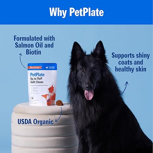 Miniatura 2 de PetPlate Up to Fluff Masticables suaves para perros, soporte para la piel y el pelaje, suplemento orgánico USDA, sin granos, grado humano, incluye