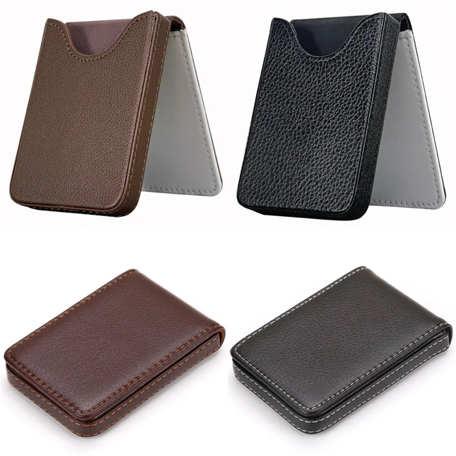 5 szt. etui na wizytówki elegancki design lekki organizer na karty (barwnik kawowy)